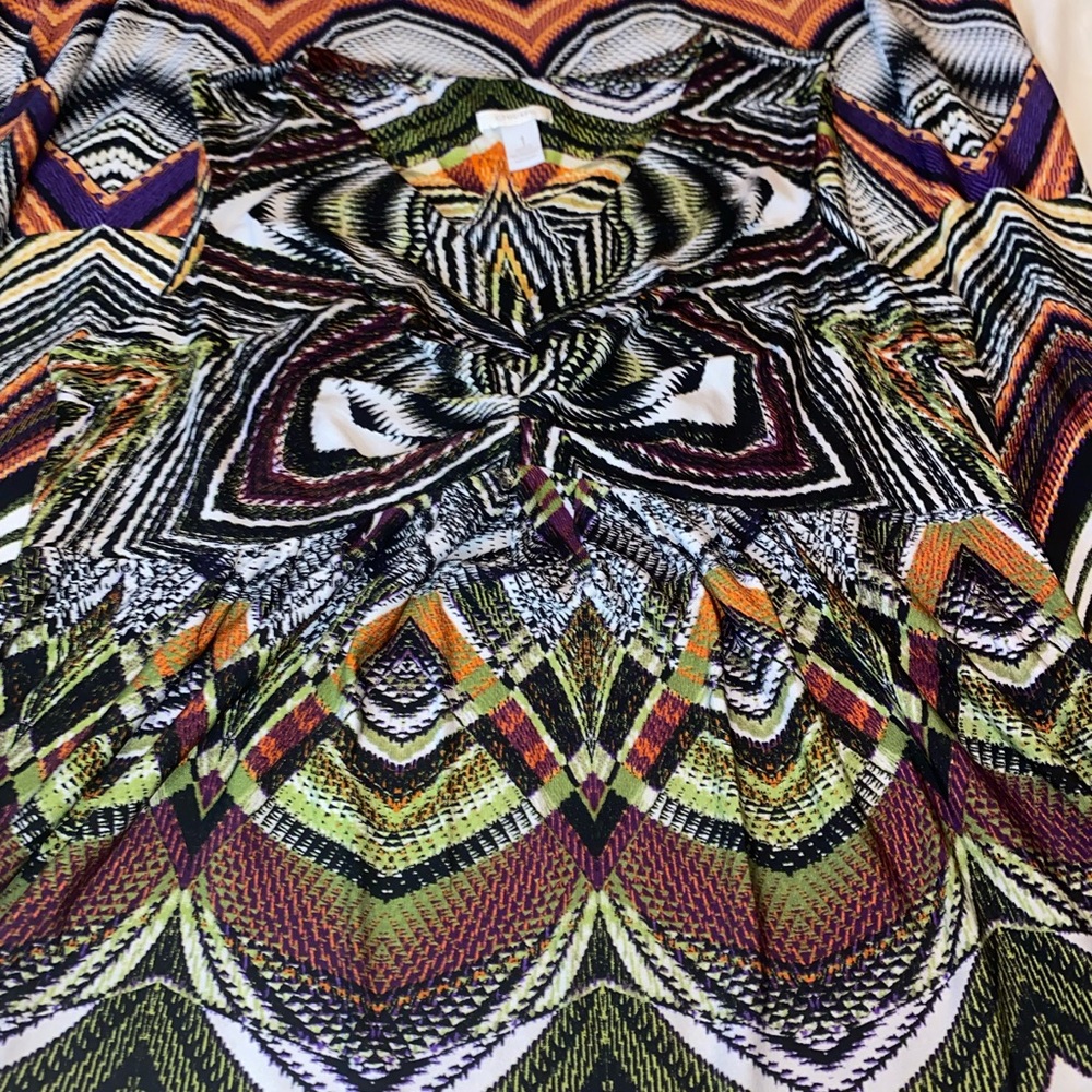 Chico's Multicolor Chevron Maxi Dress in Black, Orange & Purple - Picture 3 of 5